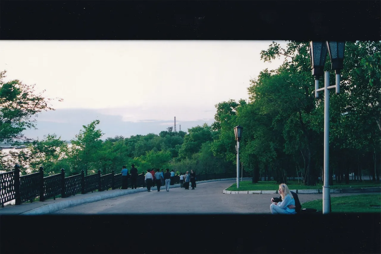 绿树道路与远城风景，正面。